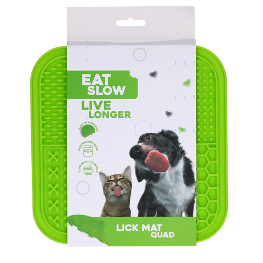 Eat Slow Live Longer Lick Mat QuadGreen