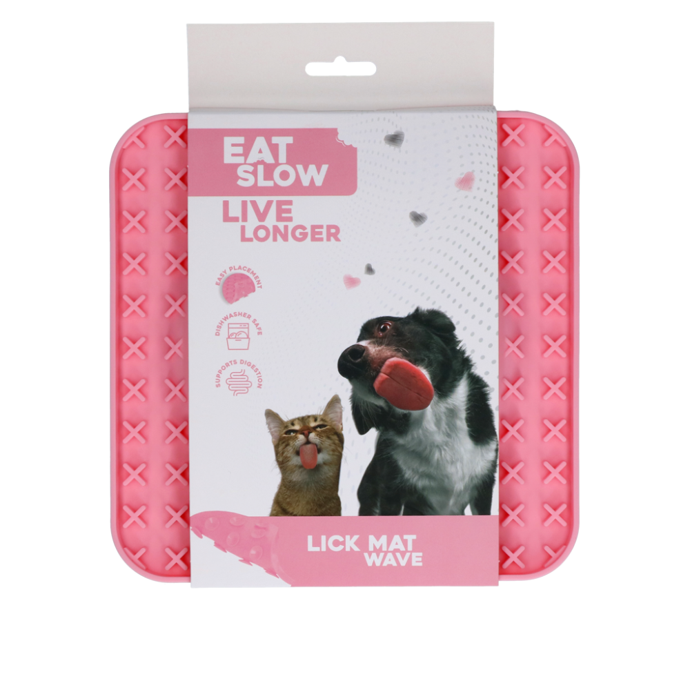 Eat Slow Live Longer Lick Mat Wave Pink