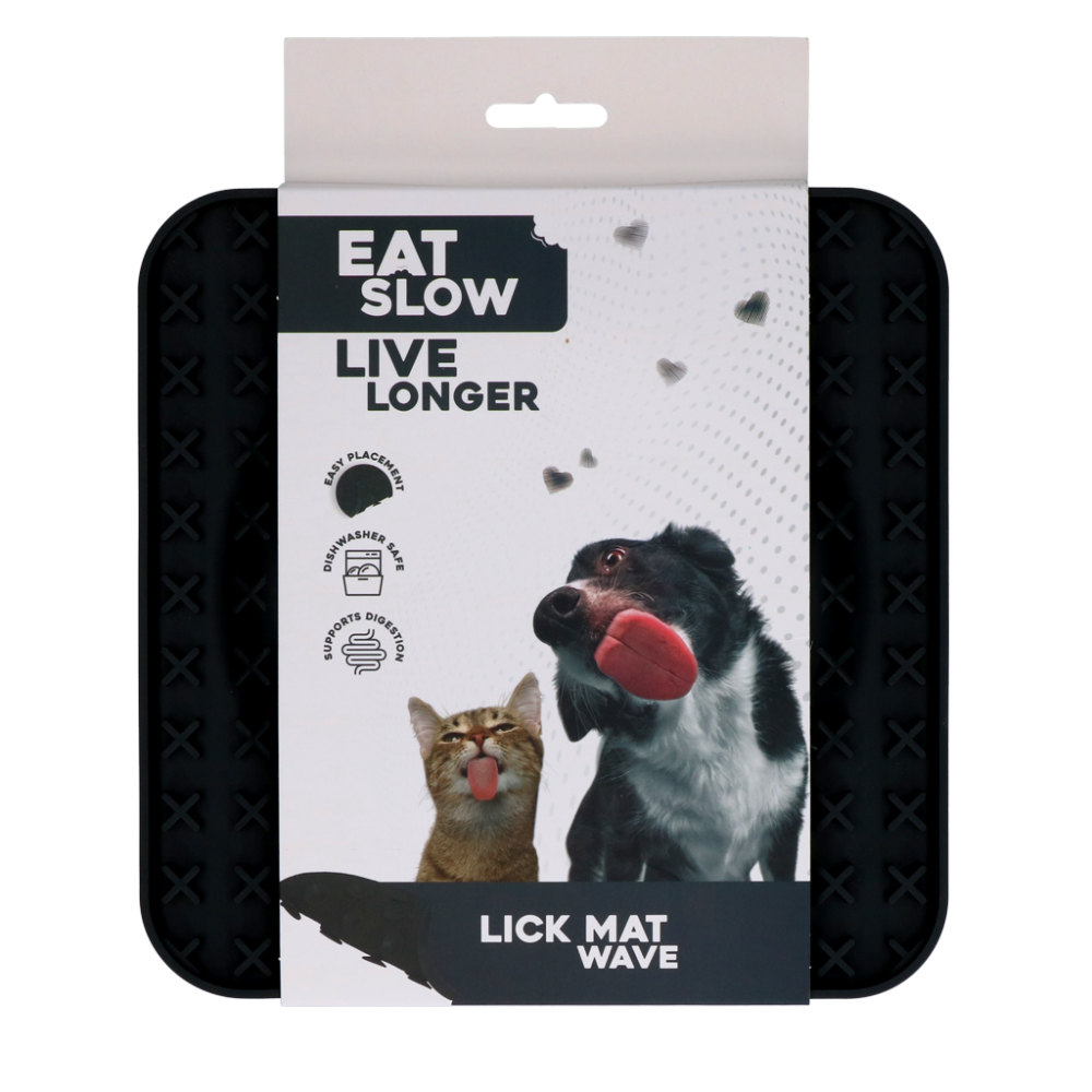 Eat Slow Live Longer Lick Mat Wave Grey