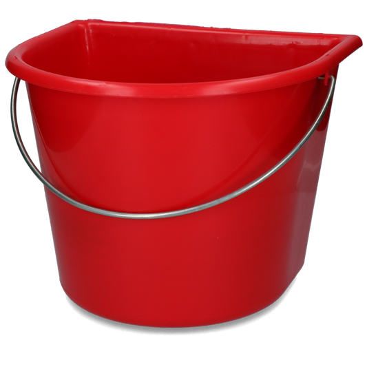 Emmer met vlakke kant 15 l rood