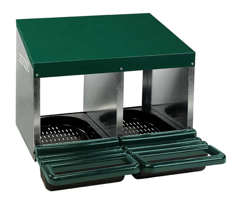 Pluimvee legnest (2 st.) met plastic vloer