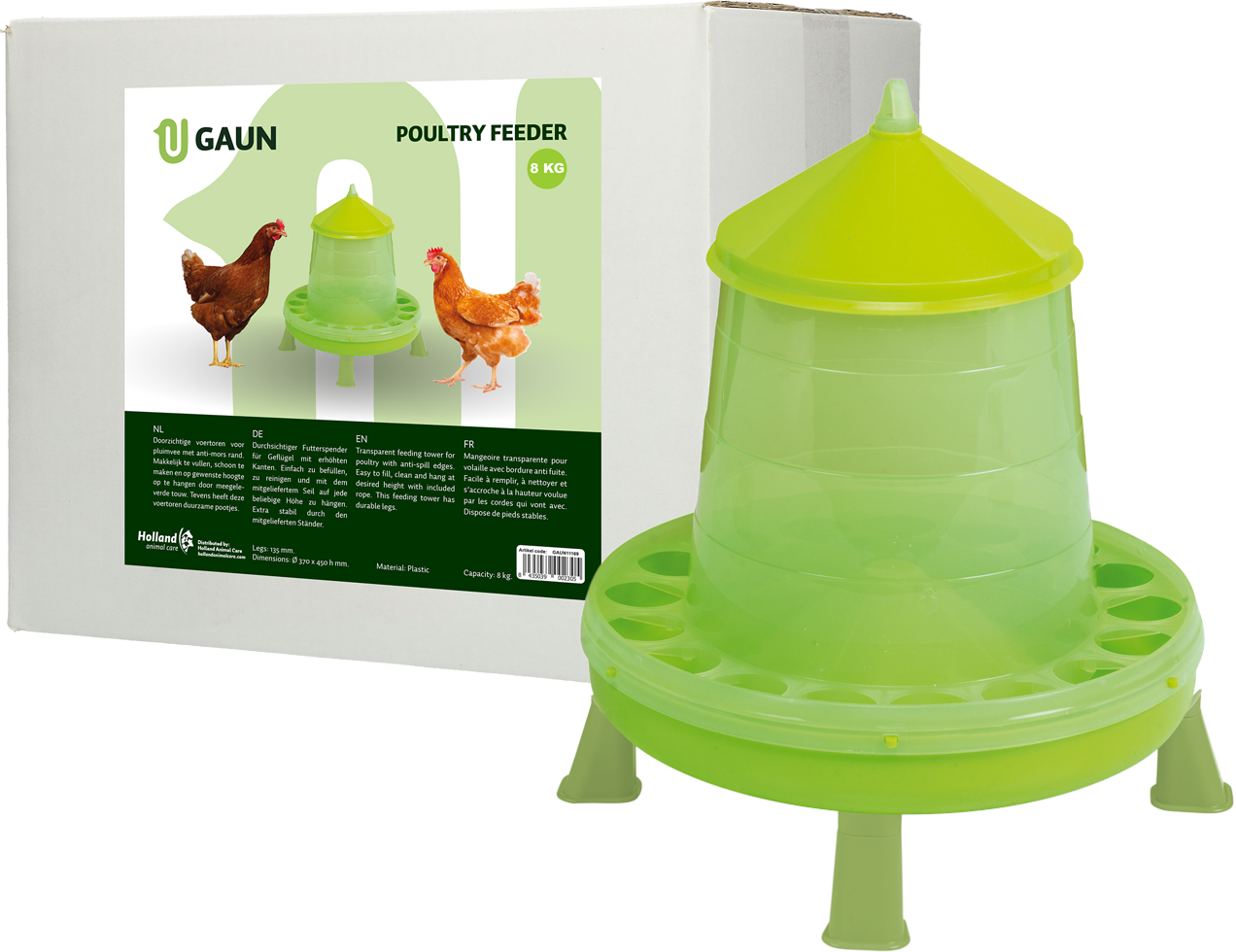 Pluimvee voertoren 8 kg green lemon op pootjes
