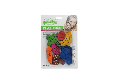 Small pet play toy-fruit/veggie mix 14pk
