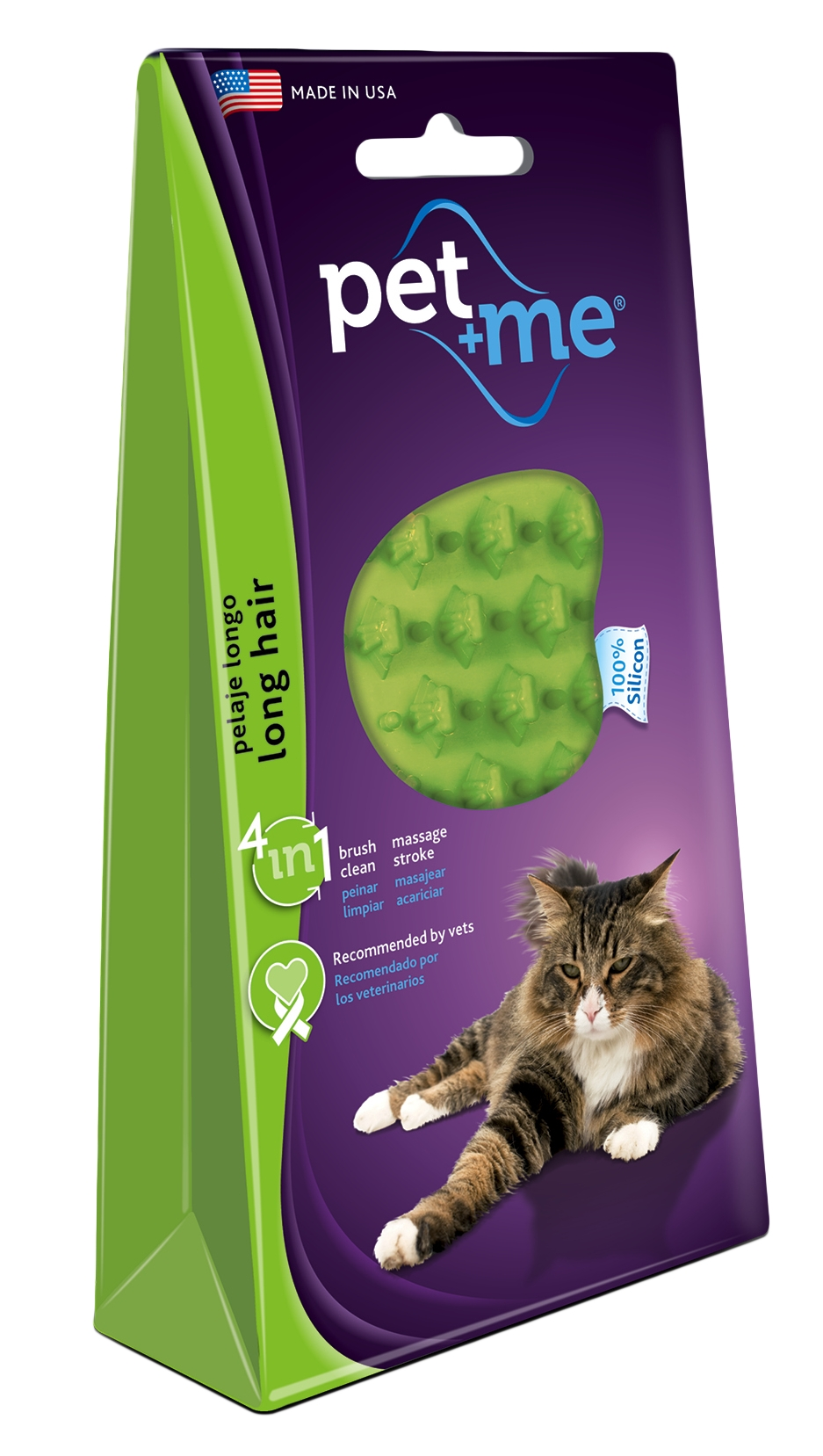 Pet+Me Cat long hair brush green
