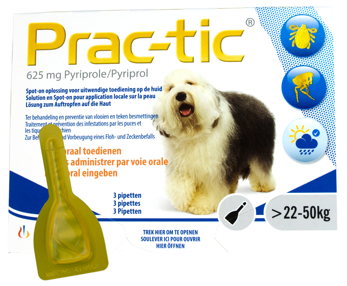 Prac-Tic 625 mg Teek&amp;Vlo (22-50 kg) 3 pipet