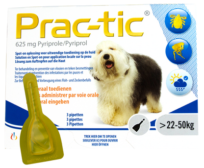 Prac-Tic 625 mg Teek&amp;Vlo (22-50 kg) 3 pipet