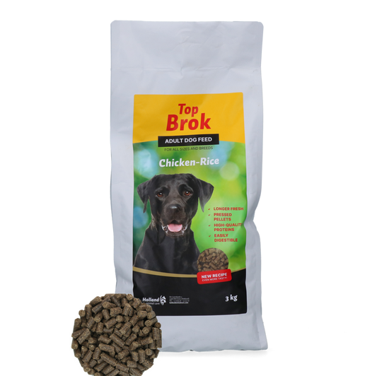 Topbrok kip/rijst geperst &#039;For all dogs&#039;